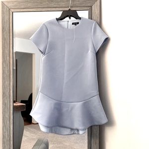 Elliatt, M, cornflower blue short sleeve peplum hem mini sheath dress, beautiful